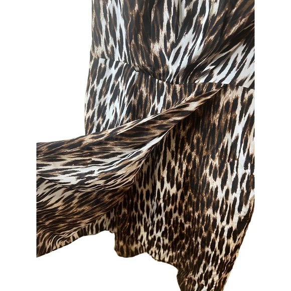 L'AGENCE Animal Print Cinched Waist Asymmetric Sleeveless Dress Size 2 - Picture 6 of 16
